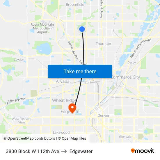 3800 Block W 112th Ave to Edgewater map