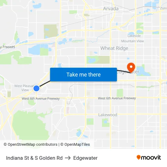 Indiana St & S Golden Rd to Edgewater map