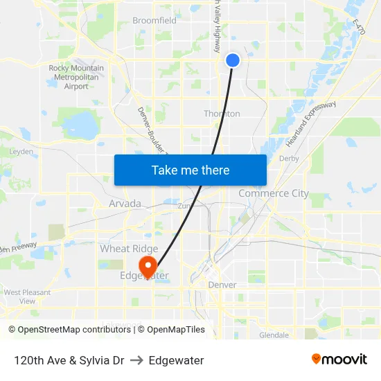 120th Ave & Sylvia Dr to Edgewater map