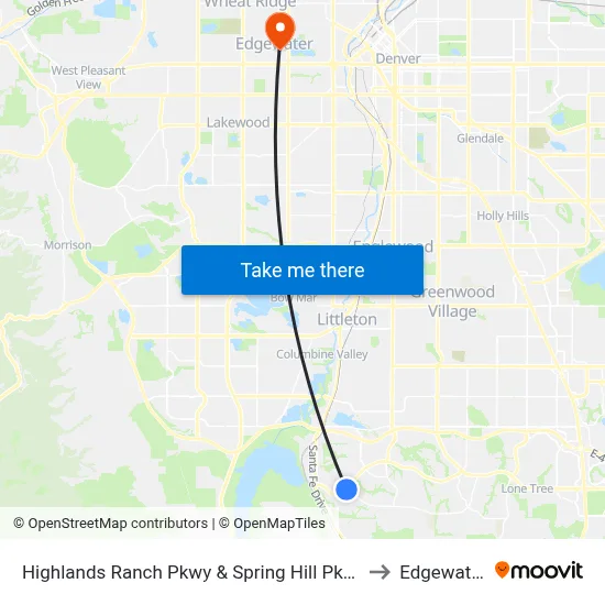 Highlands Ranch Pkwy & Spring Hill Pkwy to Edgewater map