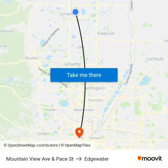 Mountain View Ave & Pace St to Edgewater map
