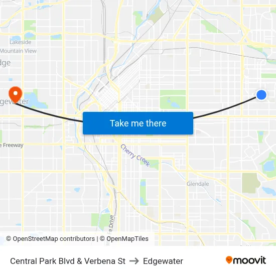 Central Park Blvd & Verbena St to Edgewater map
