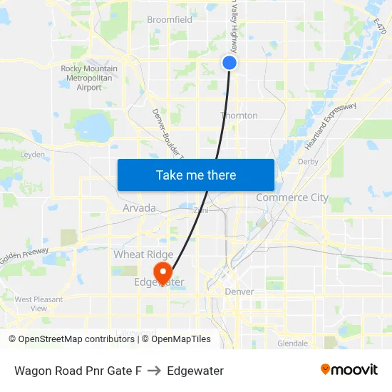 Wagon Road Pnr Gate F to Edgewater map