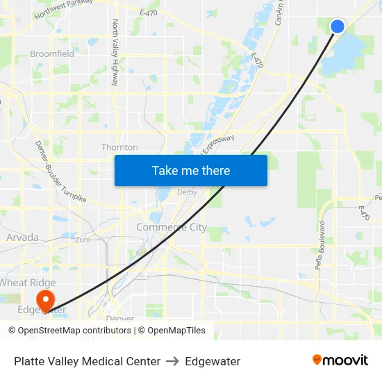 Platte Valley Medical Center to Edgewater map