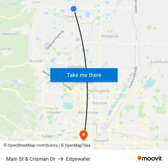 Main St & Crisman Dr to Edgewater map