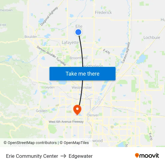 Erie Community Center to Edgewater map