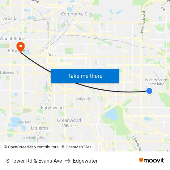S Tower Rd & Evans Ave to Edgewater map