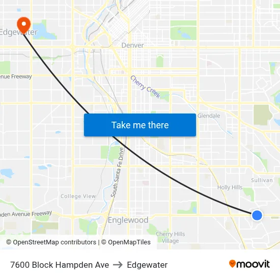 7600 Block Hampden Ave to Edgewater map