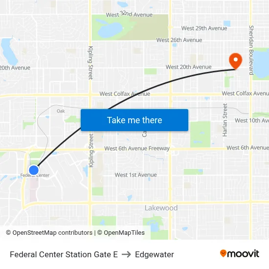 Federal Center Station Gate E to Edgewater map