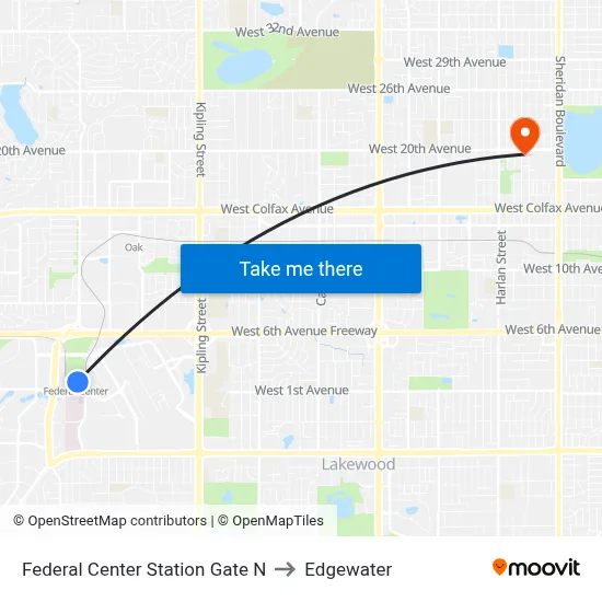 Federal Center Station Gate N to Edgewater map
