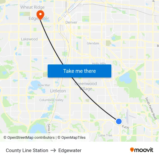 County Line Station to Edgewater map