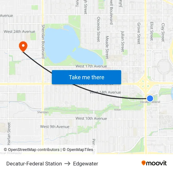 Decatur-Federal Station to Edgewater map