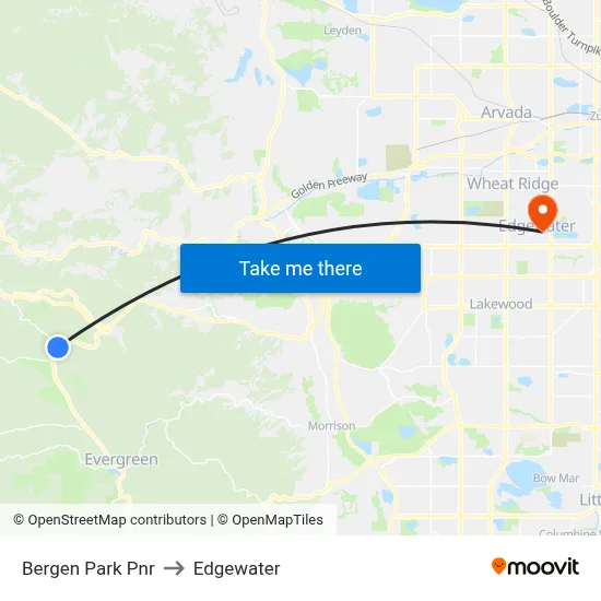 Bergen Park Pnr to Edgewater map