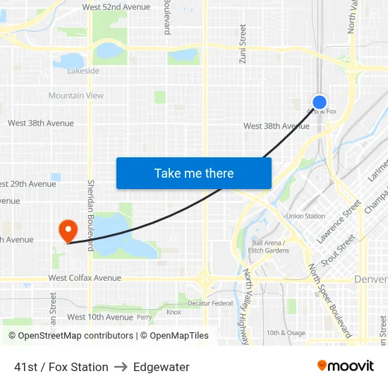 41st / Fox Station to Edgewater map