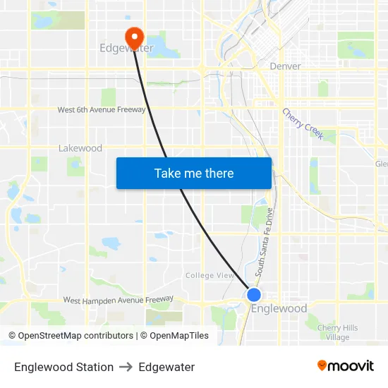 Englewood Station to Edgewater map