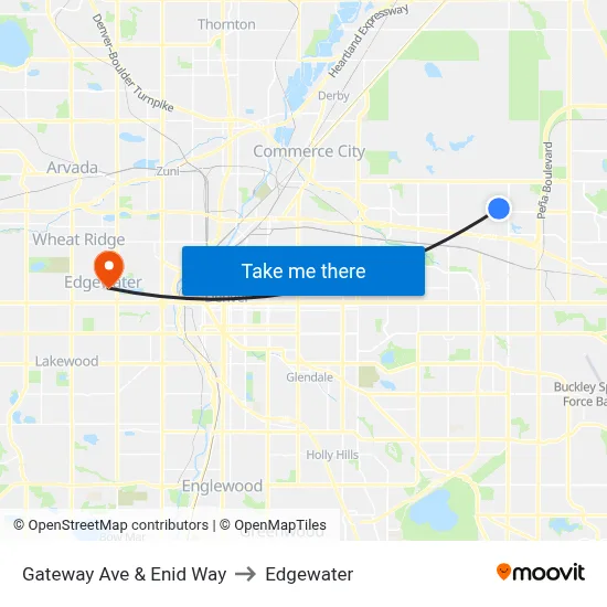 Gateway Ave & Enid Way to Edgewater map