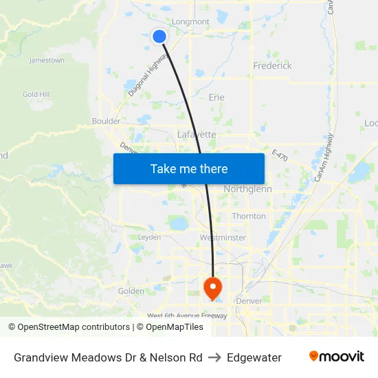 Grandview Meadows Dr & Nelson Rd to Edgewater map
