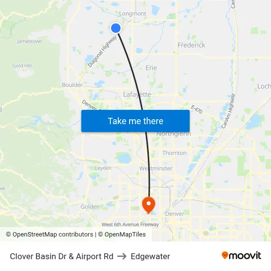 Clover Basin Dr & Airport Rd to Edgewater map