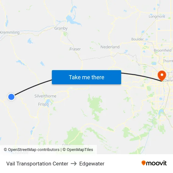 Vail Transportation Center to Edgewater map