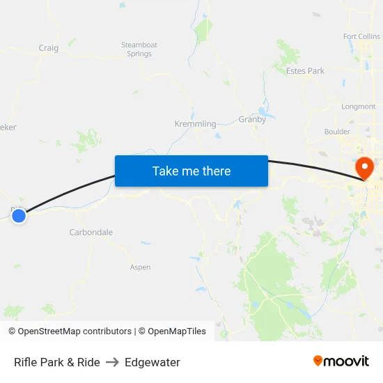 Rifle Park & Ride to Edgewater map