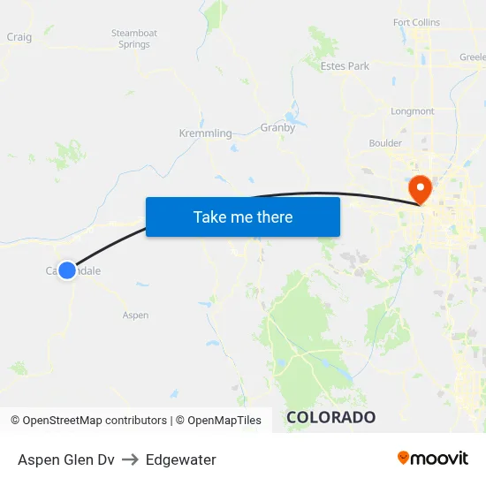 Aspen Glen Dv to Edgewater map