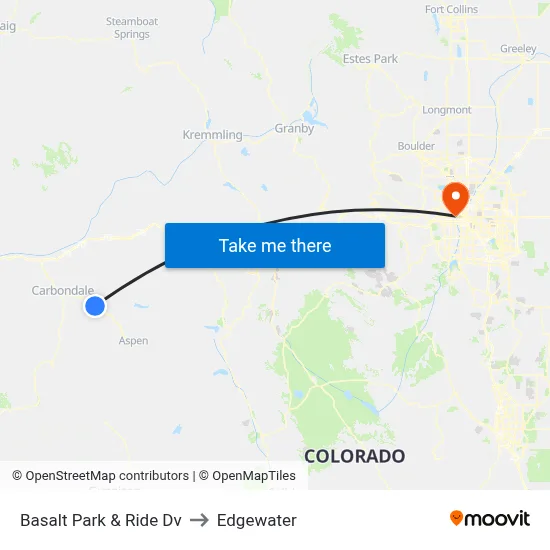 Basalt Park & Ride Dv to Edgewater map