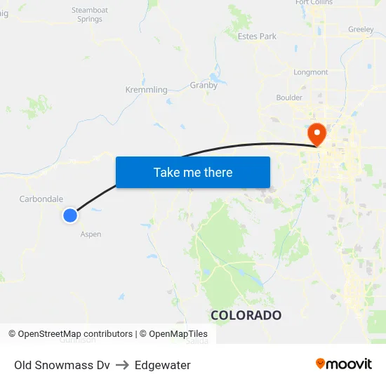 Old Snowmass Dv to Edgewater map