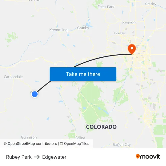 Rubey Park to Edgewater map