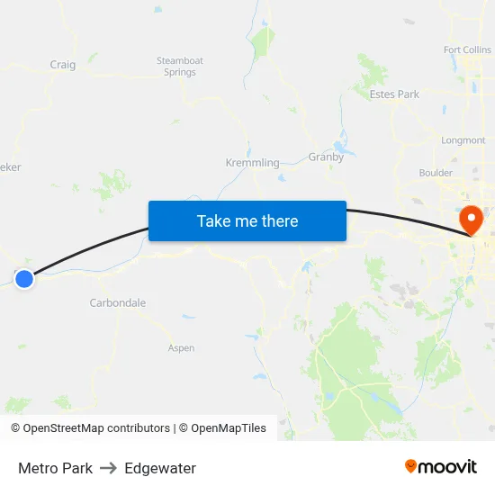 Metro Park to Edgewater map