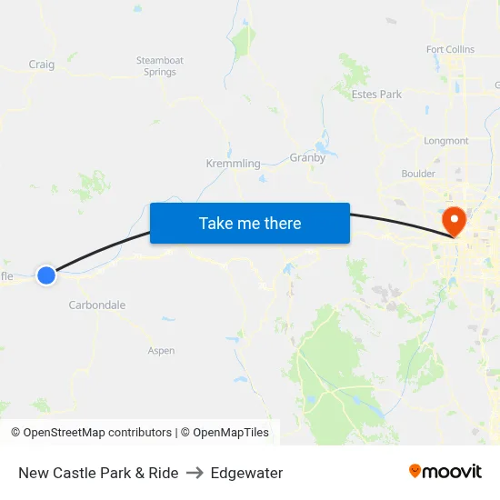 New Castle Park & Ride to Edgewater map