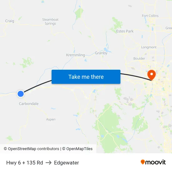 Hwy 6 + 135 Rd to Edgewater map