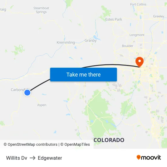 Willits Dv to Edgewater map