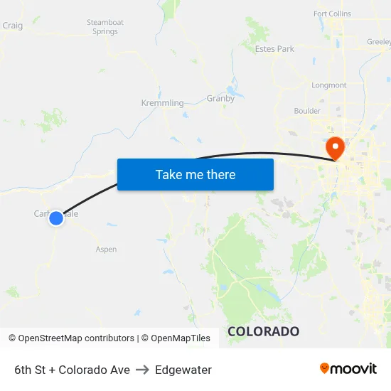 6th St + Colorado Ave to Edgewater map