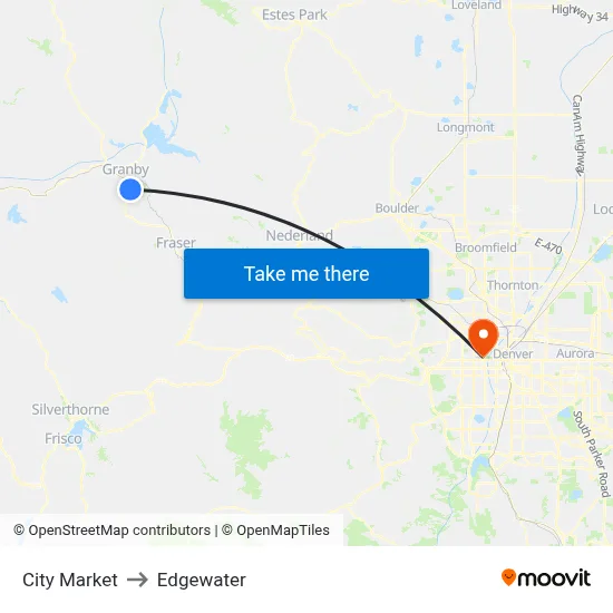 City Market to Edgewater map