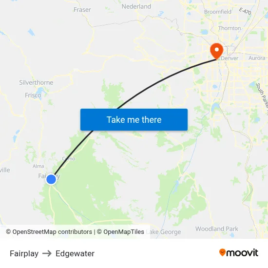 Fairplay to Edgewater map