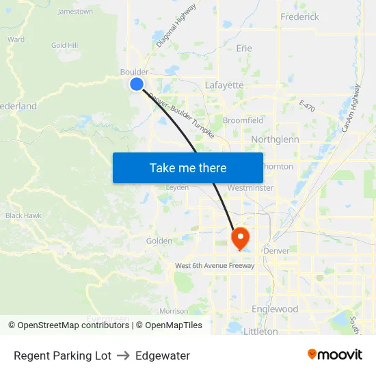 Regent Parking Lot to Edgewater map