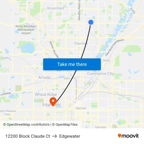 12200 Block Claude Ct to Edgewater map