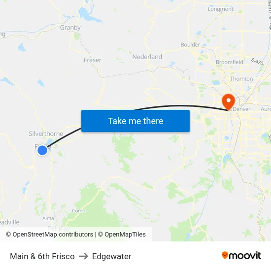 Main & 6th Frisco to Edgewater map