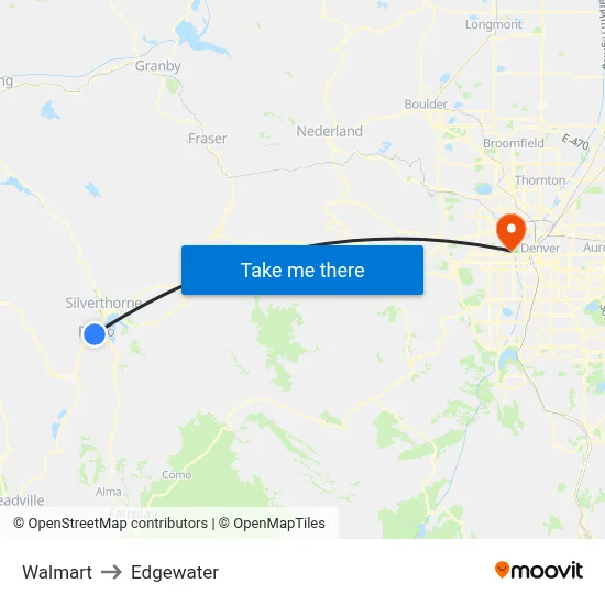 Walmart to Edgewater map