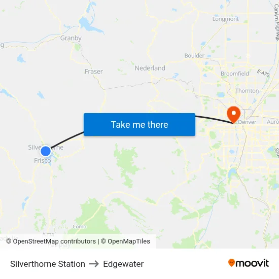 Silverthorne Station to Edgewater map