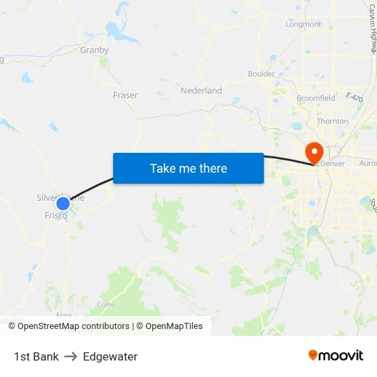 1st Bank to Edgewater map