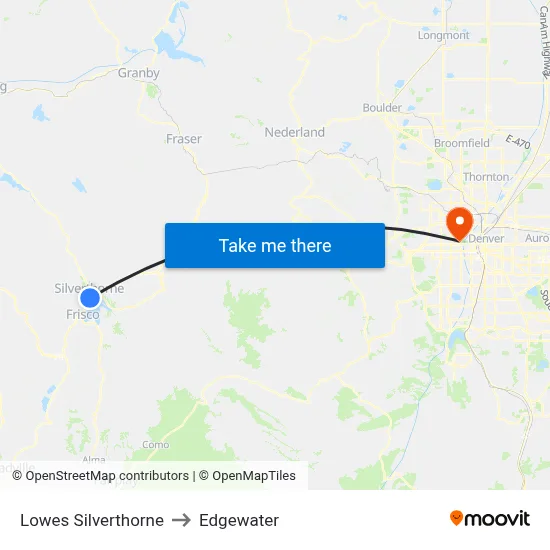 Lowes Silverthorne to Edgewater map