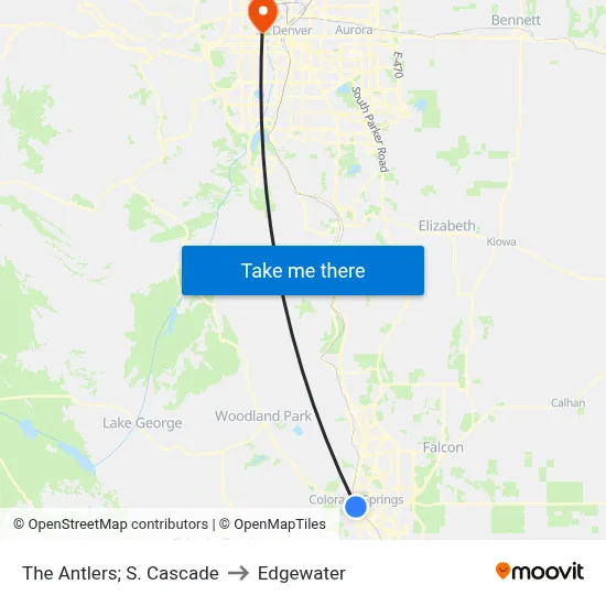 The Antlers; S. Cascade to Edgewater map