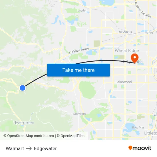 Walmart to Edgewater map