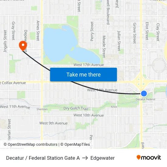 Decatur / Federal Station Gate A to Edgewater map