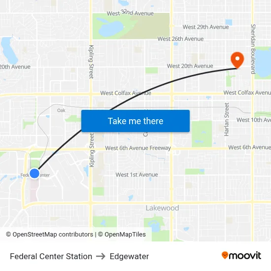 Federal Center Station to Edgewater map