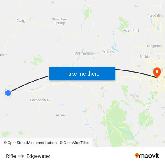 Rifle to Edgewater map