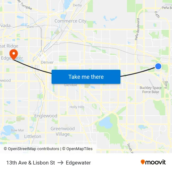 13th Ave & Lisbon St to Edgewater map