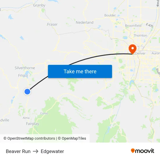 Beaver Run to Edgewater map