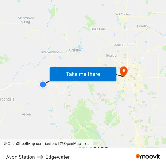 Avon Station to Edgewater map